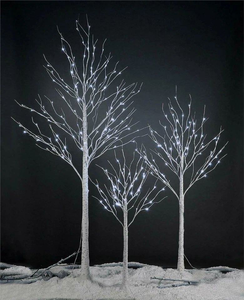 Christmas Decorations Birch Tree 4ft 6ft 8ft Ice White LED Outdoor Garden Light