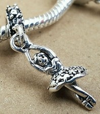 Pulsera Europea Plata 3D Bailarina Bailarina Niña Cuentas Cuelga Dije Ajuste