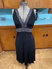 Vintage Black Dress with Beautiful Beads on Waist, Neckline and Shoulder Straps.