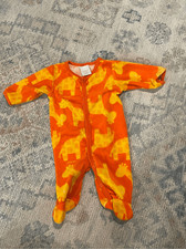 Oshkosh vintage fleece giraffe footie pajamas size newborn