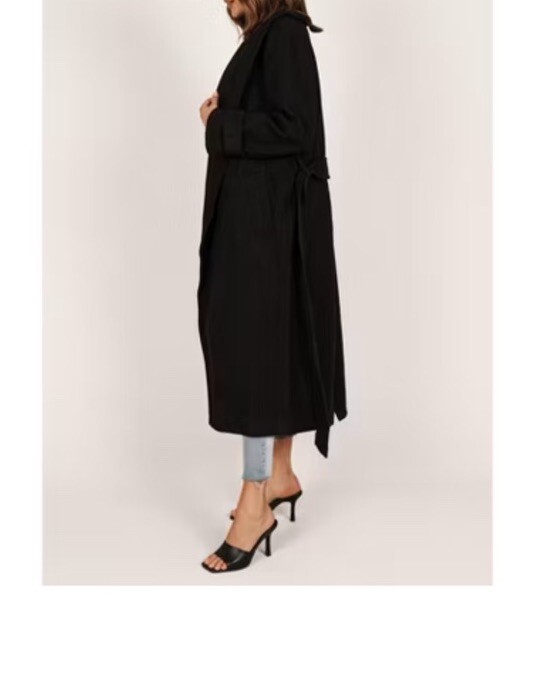 Petal And Pup Emersyn Tie Front Long Pea Coat Womens