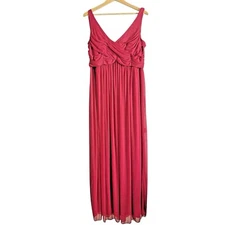 David's Bridal Women's SIZE 14 NWT Formal Bridesmaid Prom Dress RED Sleeveless