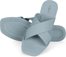 ROXONI Women Slippers Shower Pool Sandals Criss Cross Bathroom Quick Drying