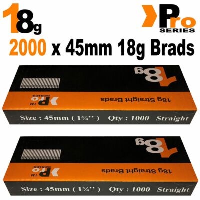 18 g 2000 x 45 mm Bradnägel, (für Nagler, Paslode, Dewalt, S9, ProSeries Silverline)