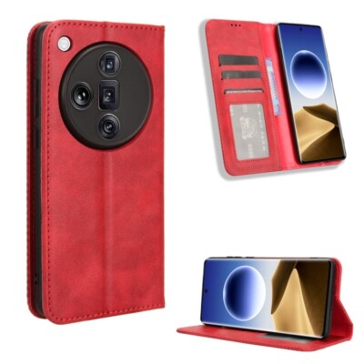 For OPPO Find X7 Ultra 5G Magnetic Buckle Retro Texture Leather Phone Case Cover