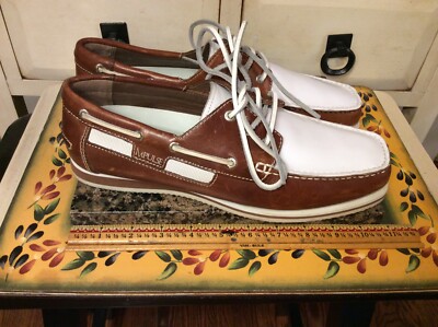 Impulse Shoes Mens Size 9M Sport Culture Brown -white leather casual Lace Up
