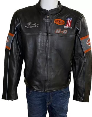 Harley Davidson Screaming Eagle Men's Motorcycle Motorbike Real Leather Jacket