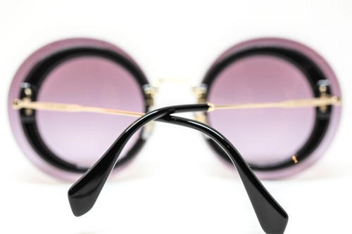 Miu Miu MU10R U6B 5F1 BLACK, GREY VIOLET Sunglasses New Authentic 64 - Picture 2 of 6