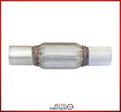 Universal Edelstahl Flexrohr INTERLOCK Ø 52 mm/ Länge 150 mm/ Gesamtlänge 290mm 