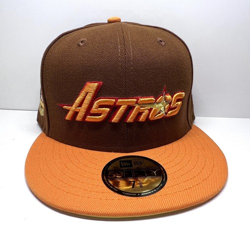 New Era 59Fifty Houston Astros Fitted Hat Patch Yellow UV-Size 7 5/8-With Pin - Picture 3 of 12