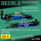 DECALS repro F1 Jordan 191 Schumacher Zanardi De Cesaris Gachot Tamiya 1/20 1 20