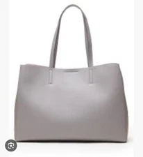 Banana Republic Larkin Leather Tote Bag Large Purse In Grey