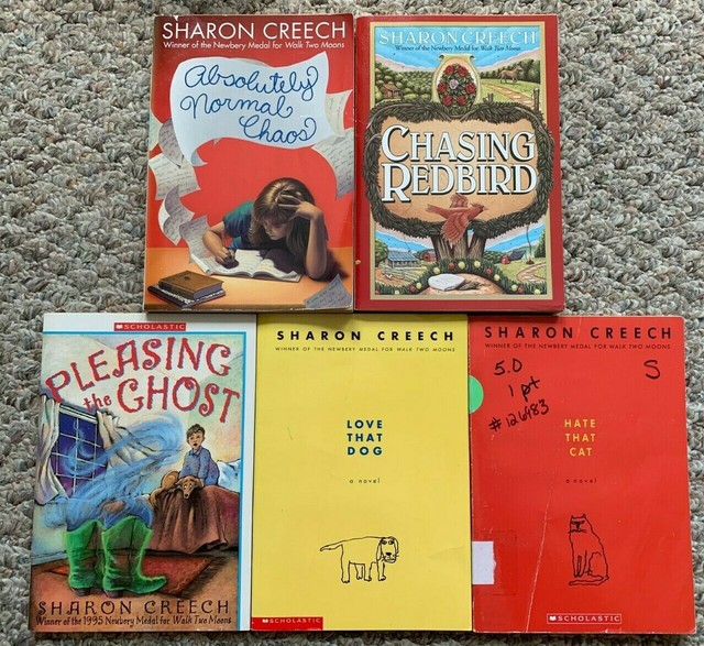 LOT OF 5 SHARON CREECH BOOKS LOVE THAT DOG HATE CAT NORMAL