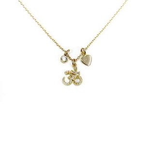 Authentic Women Gold Silver Chain Pendant Crystal Necklace Bridal Jewelry by Athra