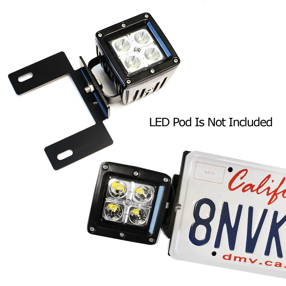 Universal Fit Steel License Plate Frame Mount Brackets For 3-Inch LED Pod Lights - Image 3 of 4
