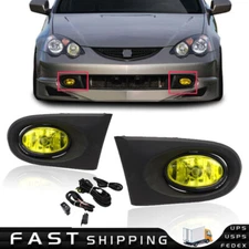 Fit 2002-2004 Acura RSX DC5 Bumper Yellow Lens Fog Lights Lamps w/Wiring+Switch