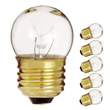 5 Pack Satco CLEAR Globe Indicator Sign Bulb 7.5W 120V S11 Medium Base E26