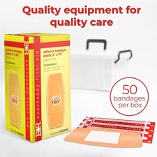 Ever Ready First Aid 2” x 4 1/2" Sheer Plastic Adhesive Bandages - 50 Pack