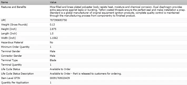 Interruptor de presión de aceite estándar para Chevrolet Impala 1959-1985 Foto 3 de 4