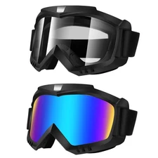 Dirt Bike Goggles, 2 Pack Motorcycle ATV Riding Ski Racing Helmet Goggles, Wi...