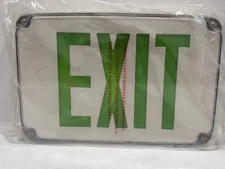 Sure-Lites LPXW61GWH LED Exit Sign, Wet Location, Green Letters, White Housing
