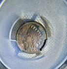 1904 Indian Head Blue Toned Cent, Full Liberty Beads-4 Diamonds PCGS XF Genuine