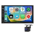 7" Touch Screen Double 2Din Car Stereo Radio Apple CarPlay Android Auto + Camera