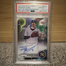 2023 Bowman's Best Spencer Jones  #B23-SJ AUTO REFRACTOR  PSA 9 MINT YANKEES RC 