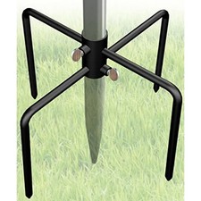 4-Prong In-Ground Bird Feeder Pole Stabilizer Base for 0.74-1.1" Poles Black