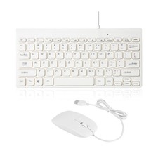 USB Wired Keyboard Mouse Combo - Ultra-Thin Mini and white