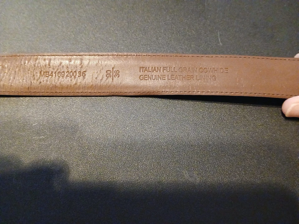 Пояс Fossil женский размер L коричневый кожаный серебристый фурнитура металлическая пряжка 36 - Изображение 4 из 4