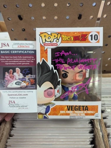 Funko Pop Vegeta 10 Dragon Ball Z Signed Chris Sabat With CoA