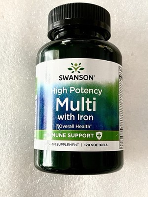 SWANSON HIGH POTENCY MULTIVITAMIN WITH IRON  IMMUNE SUPPORT~ 120 SOFTGELS
