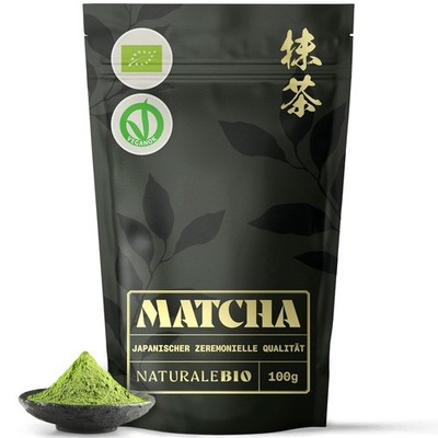NaturaleBio Matcha Ceremonial Grade 100g. Original Matcha Pulver Bio aus Japan