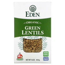 Eden Foods Organic Green Lentils 16 oz 454 g Kosher, Organic