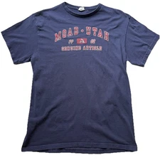 VTG Moab Utah T Shirt L Blue Genuine Article USA Souvenir Short Sleeve Tee