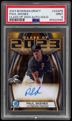2023 Bowman Draft Paul Skenes PSA 9 Chrome Class Of '23 Autograph Gold Refractor