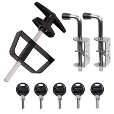 Double Door Shed Hardware.Including Latch and T-Handle Lock, Easy-Maintenance