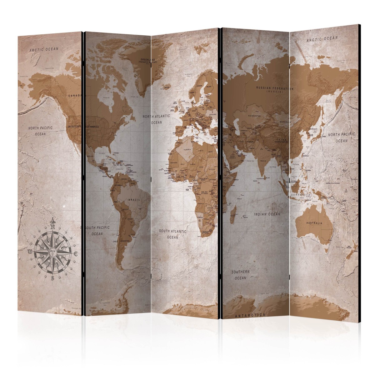 Paravent de luxe Oriental Travels toile intissée et châssis bois