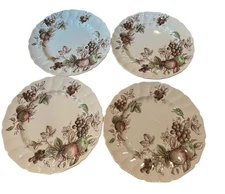 Johnson Bros. Harvest Time Hand Engraved HTF 11.5” Set Of 4 Charger Plates Eng