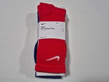 Nike Mens Everyday Plus 3 Pair Crew -Multi Color Dri-Fit Socks Size 8-12