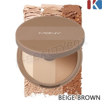 MACQUEEN NEW YORK Fake Up 3 Color Shading 9g #Beige Brown Face Shading Makeup