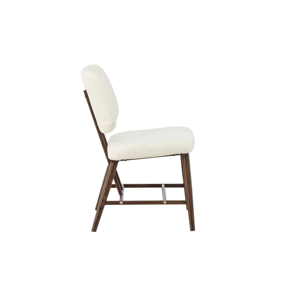 Fauteuil Design Bouclette "Midland" 84cm Blanc - Photo 3/4