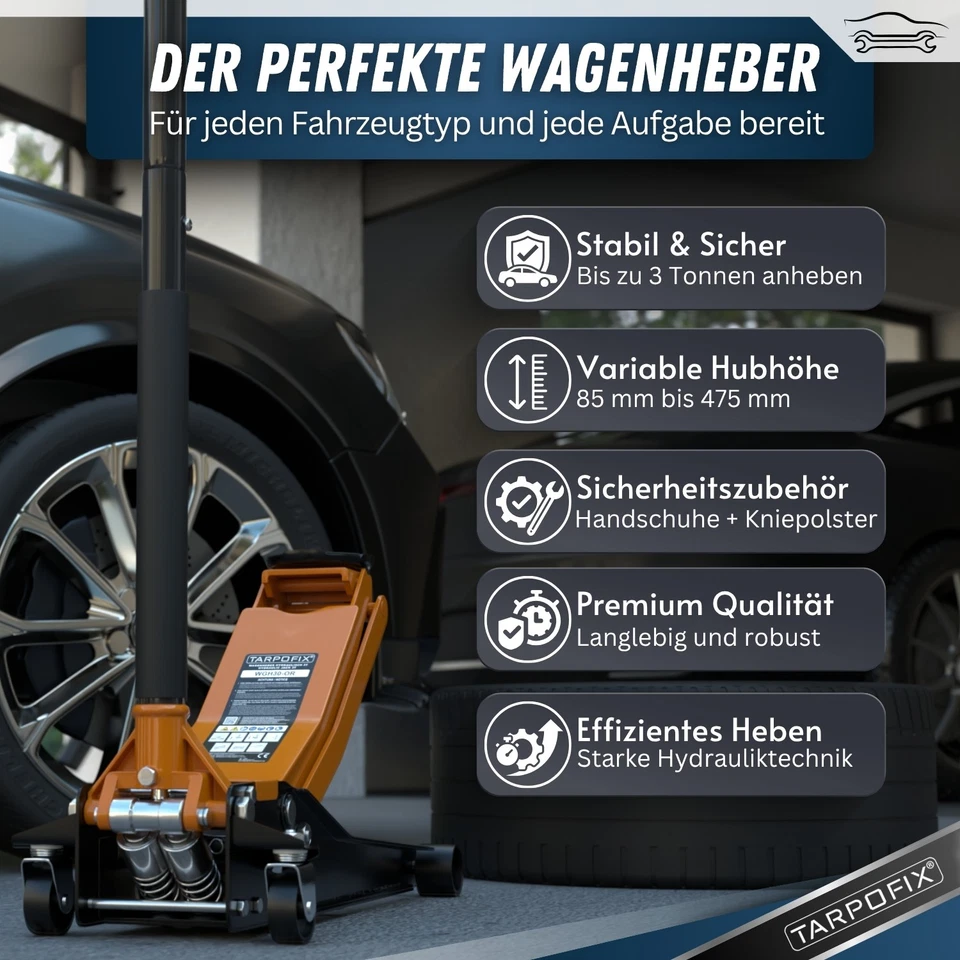 Rangierwagenheber 3T Hydraulisch Wagenheber 85-475mm Autoheber Suv Auto Pkw Kfz - Bild 3 von 4