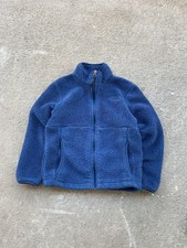 The North Face Jacket Boys S 7/8 Blue Sherpa Fleece Full Zip Pockets Cozy Light