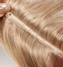 Double Drawn Natural Straight Middle Hole Weft 100% Remy Hair Extension  100g