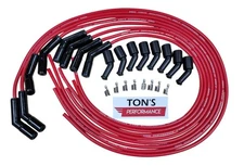 Ton's Spark Plug Wires Bk CERAMIC UNIVERSAL LENGTH 45° boot LS 4.8 5.3 6.0L Red