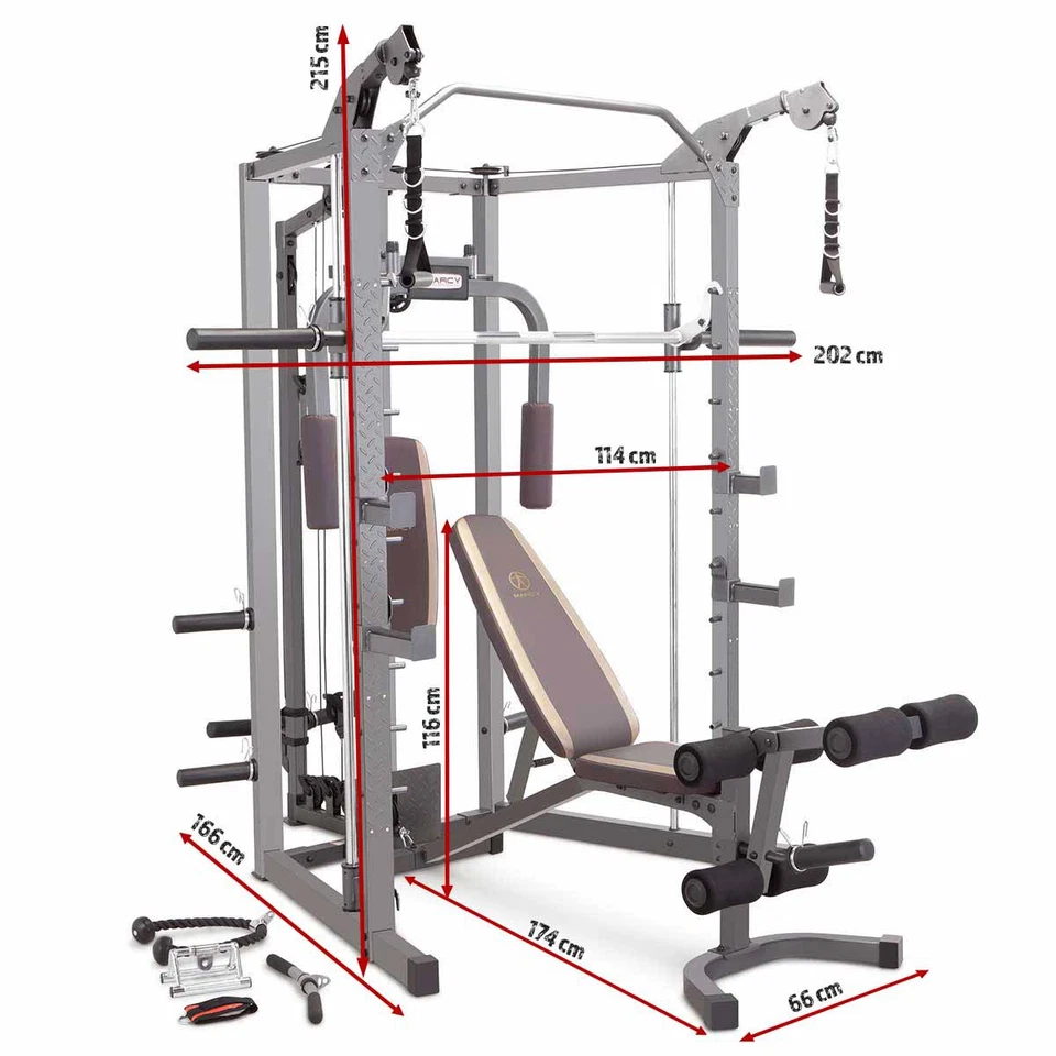 MARCY SM-4008 Deluxe Smith Machine Home Multi Gym Weight Bench & Pulley System  - Image 4 of 4