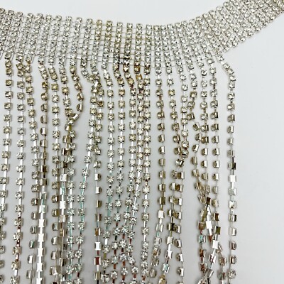 Womens Clear Rhinestone Fringe Belt | eBay display picture 1