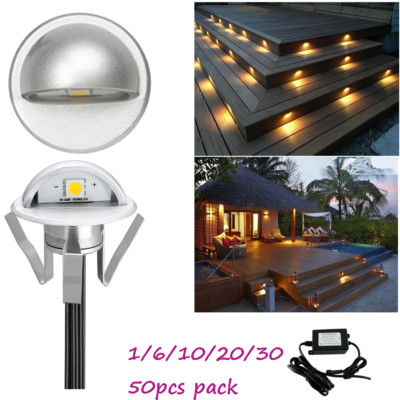 10 pc LED Light Outdoor Landscape Yard Path Stair Light Recessed w//Power Source
